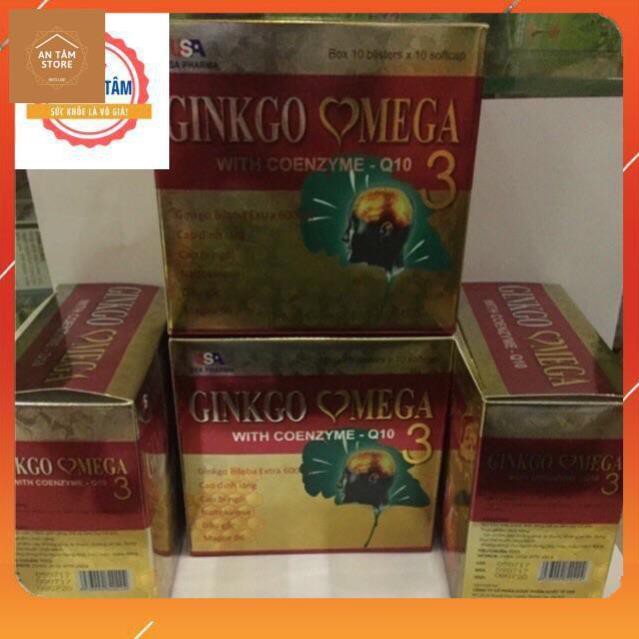 (Chính Hãng) Viên uống bổ não Ginkgo Omega 3 With coenzym Q10 (hộp 100 viên)