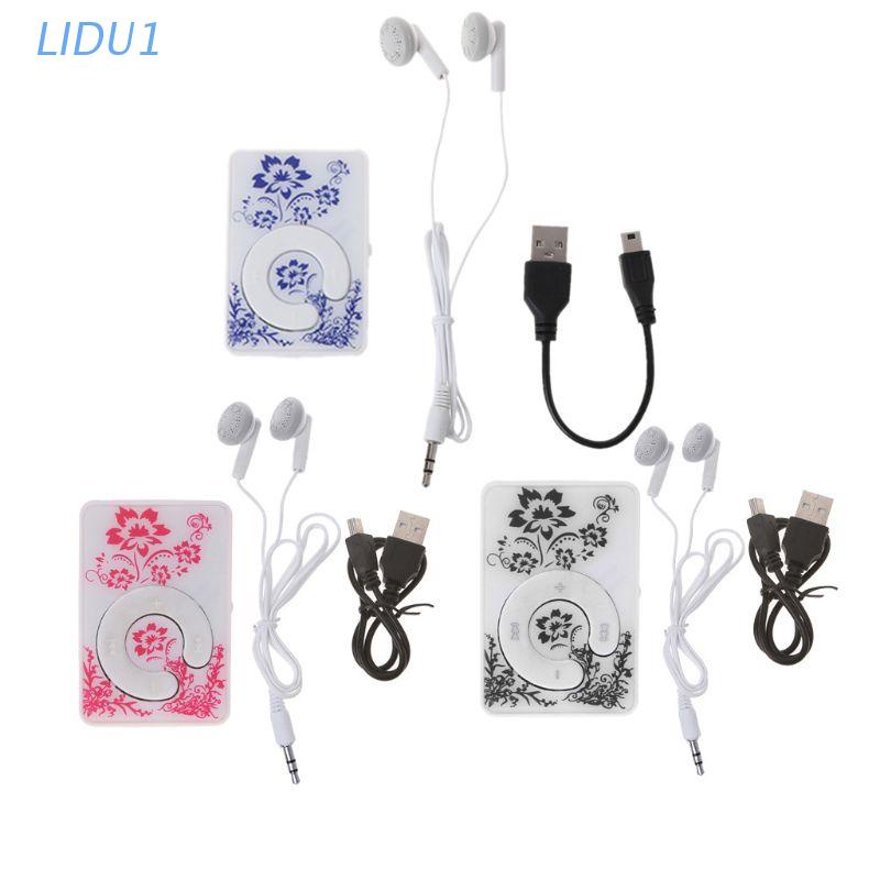 Máy Nghe Nhạc Mp3 Lidu1 Mini Hình Hoa 32gb Thẻ Tf Với Cáp Tai Nghe