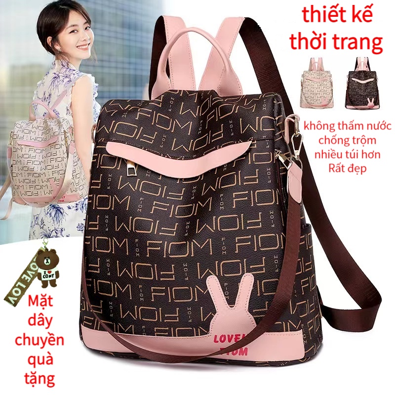 Ba lô đích thực ba lô thời trang ba lô nữ phiên bản mới Hàn Quốc thời trang tất cả phù hợp với ba lô da mềm nhỏ túi du lịch sức chứa lớn túi du lịch chống nước chống trộm ba lô
