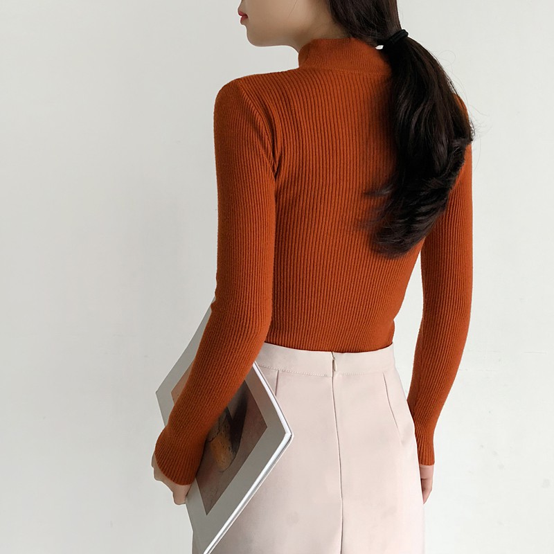 Áo len nữ dài tay trơn basic al24