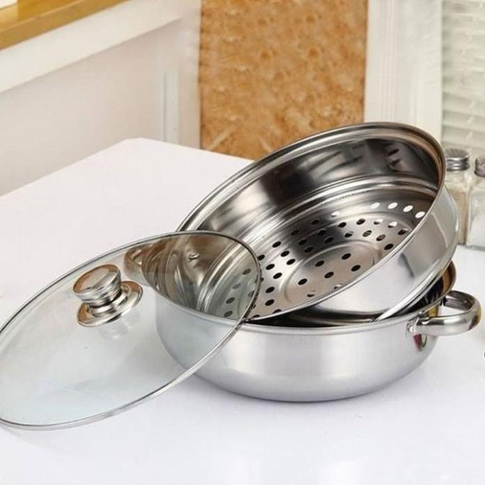 [Xả Kho]Nồi hấp inox 2 tầng POT size 28cm