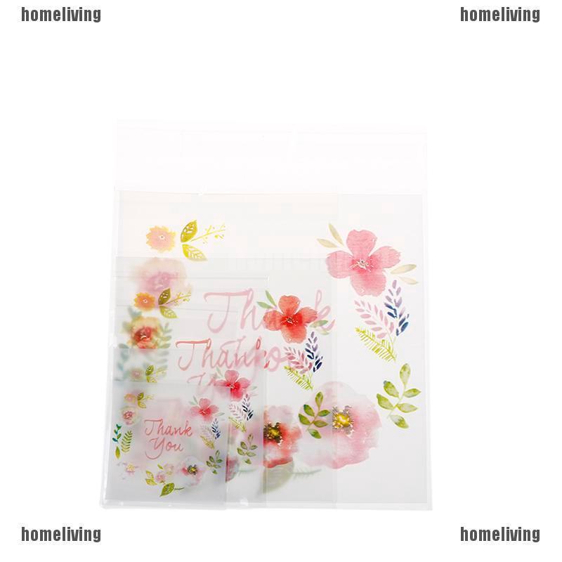 100 túi nhựa đựng bánh quy họa tiết chữ xinh xắn