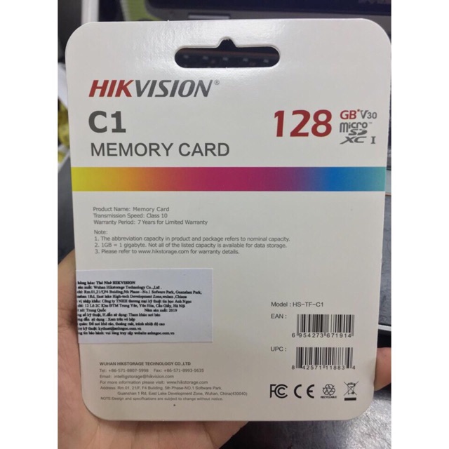 Thẻ nhớ Hikvision 128GB C1 92Mb/s - Hàng chính hãng