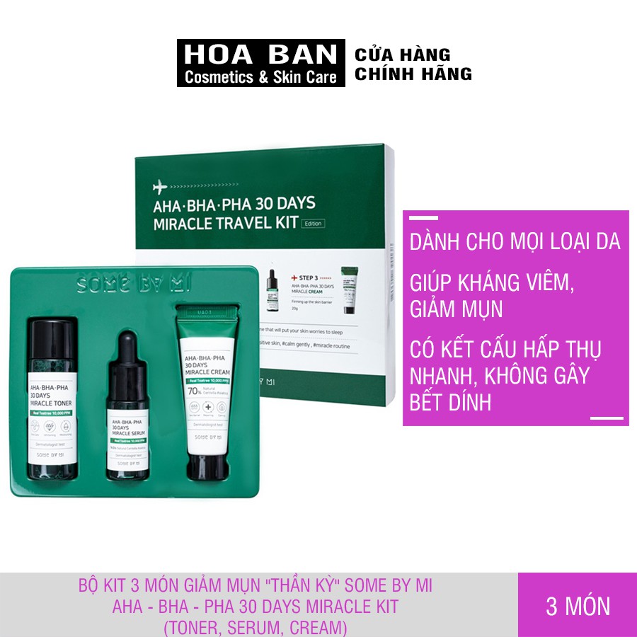  Bộ kit 3 món SOME BY MI AHA-BHA-PHA 30 DAYS MIRACLE TRAVEL KIT - HB0185