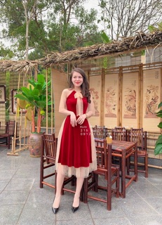 Áo dài đỏ cách điệu cho trinh võ