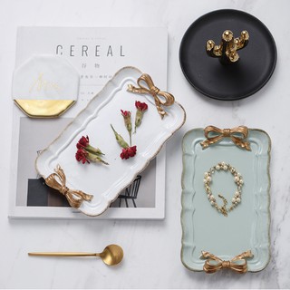 đĩa bánh hình nơ gốm sứ trang trí siêu đẹp (hàng order)