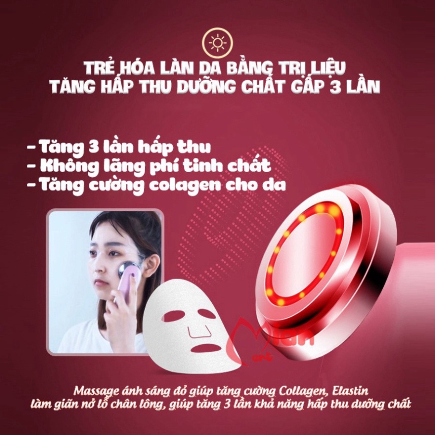 Máy massage mặt cầm tay - Dụng cụ mát xa mặt nâng cơ đẩy dưỡng chất, chăm sóc da mềm mịn trắng hồng tự nhiên