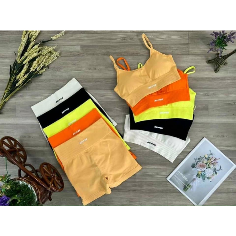Set đùi áo ba lỗ dây 𝗕𝗼𝘁𝗲𝗲 tập gym, yoga thể thao chạy bộ cao cấp SẴN HÀNG