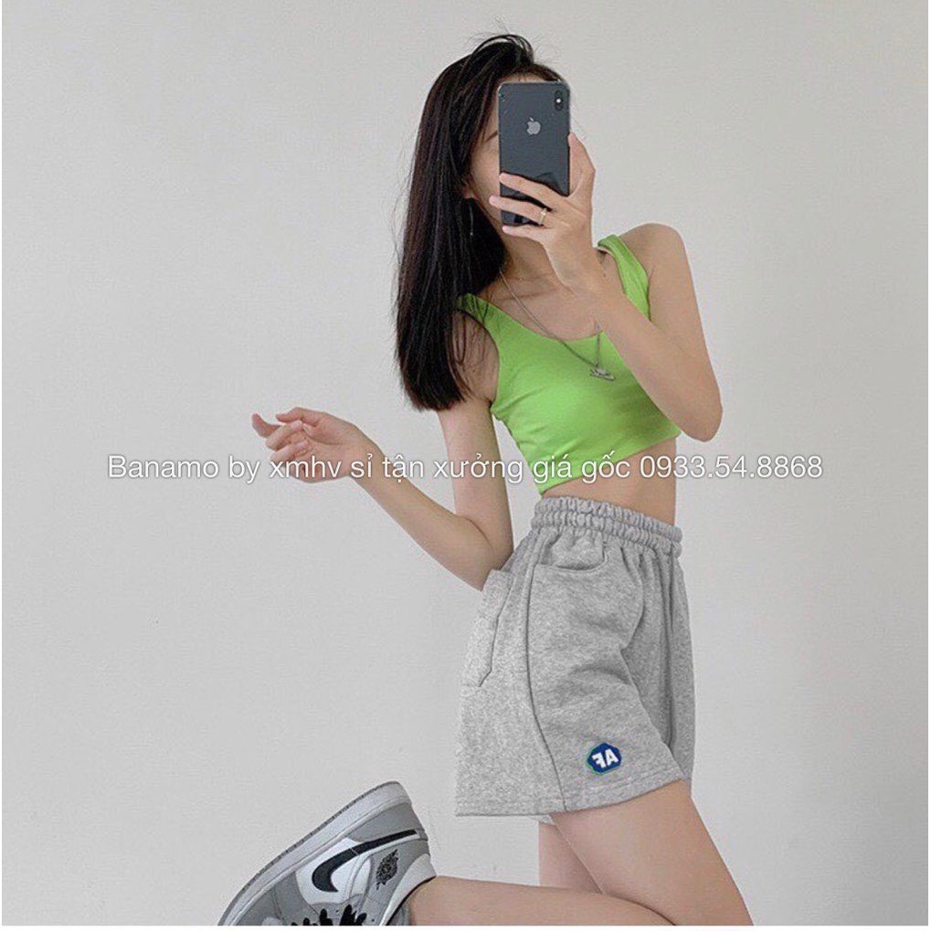 Quần đùi nữ 3 màu thời trang Banamo Fashion cạp chun dây rút quần short nữ chất nỉ da cá đẹp short FA 698 | BigBuy360 - bigbuy360.vn