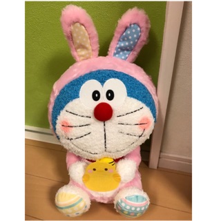 Doraemon Thỏ Hồng + Doraemon Vàng Xù Ôm Hoa
