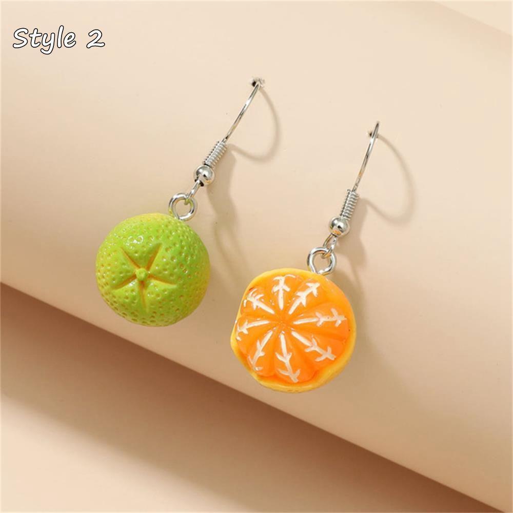 Bông Tai Dạng Móc Bằng Acrylic Màu Cam Thời Trang