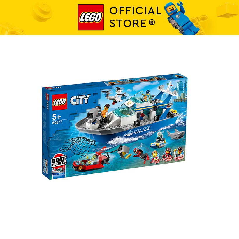 LEGO CITY 60277 Tàu Tuần Tra Cảnh Sát ( 276 Chi tiết) Bộ gạch đồ chơi lắp ráp cho trẻ em