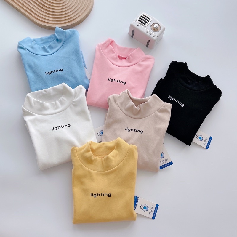 Áo giữ nhiệt cotton cổ cao bé trai/bé gái-Áo thu đông