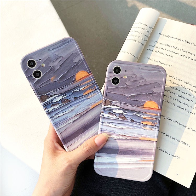 Ốp lưng iphone Hoàng hôn IMD dày dặn viền nổi 5/5s/6/6plus/6s/6splus/7/7plus/8/8plus/x/xr/xs/11/12/pro/max/plus/promax | BigBuy360 - bigbuy360.vn
