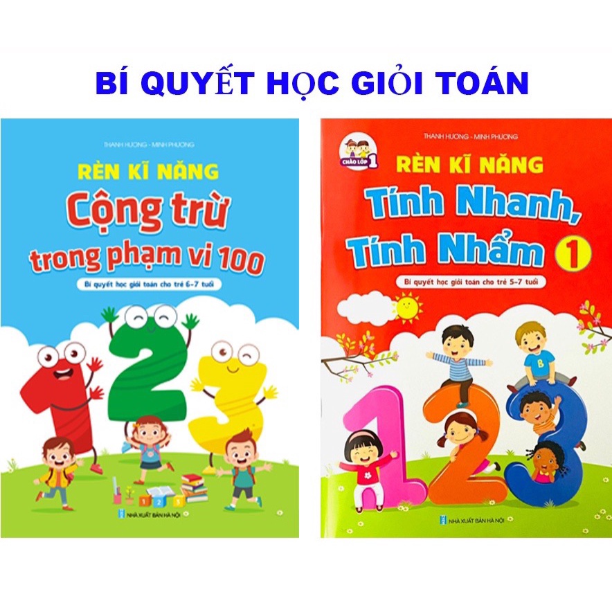 Sách - Combo Rèn kĩ năng Cộng trừ trong phạm vi 100 &amp; Tính nhanh, tính nhẩm - bé 5 -7 tuổi (2 quyển)