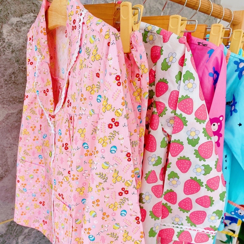 Đồ ngủ tay dài vải nhập khẩu mềm mịn cao cấp dành cho bé gái
