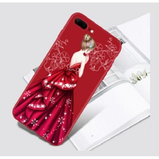 Ốp dẻo cô gái màu đỏ iphone x, 6, 6plus,