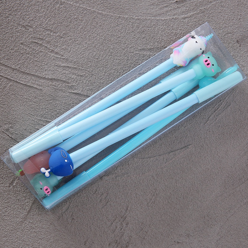 Set 6 Bút Gel Đầu Cao Su Mềm Hình Hoạt Hình Dễ Thương Kiểu Hàn Quốc Cho Học Sinh/Văn Phòng