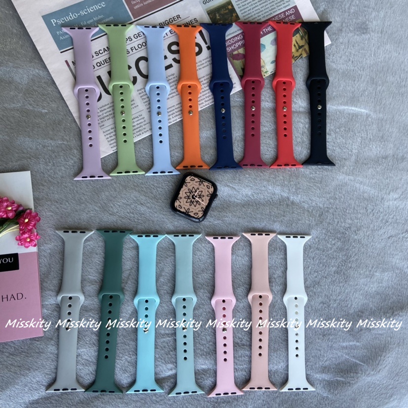 Dây Đeo Bằng Silicone Mỏng Cho iWatch Series 7 6 5 4 3 2 45mm 41mm 44mm 38mm 42mm