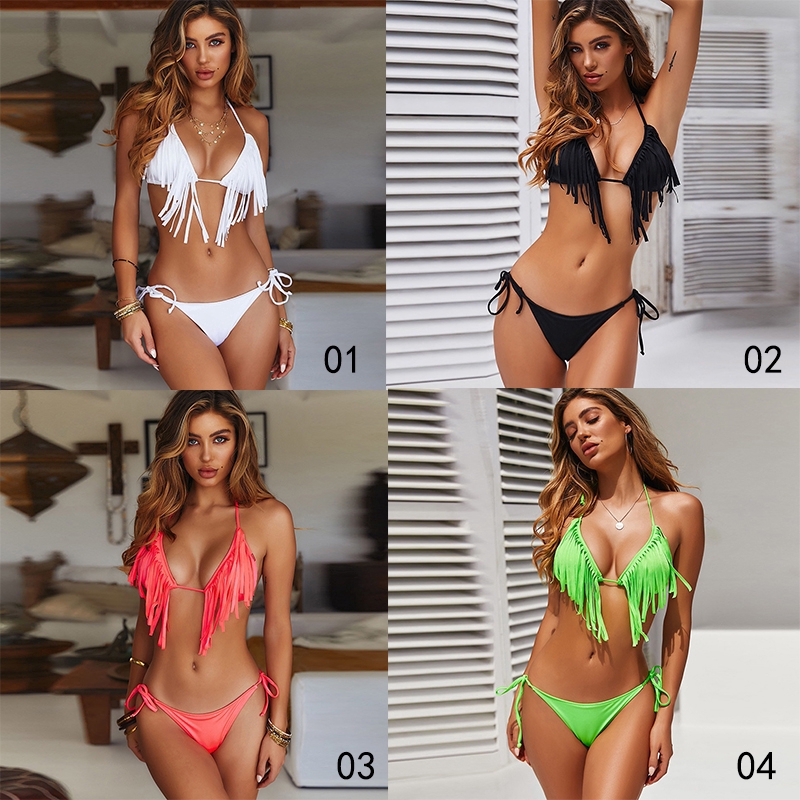 Bikini hai mảnh phối tua rua thời trang dành cho nữ | BigBuy360 - bigbuy360.vn
