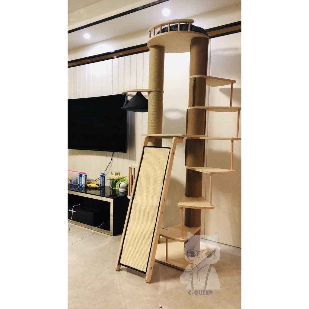 [order] Nhà cây cho mèo lắp ráp gỗ công nghiệp
