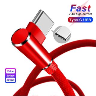 Dây cáp sạc nhanh type c 90 độ dành cho xiaomi redmi note 8 pro mi 9t a3 7 samsung a50 a70 honor 9x tipo c
