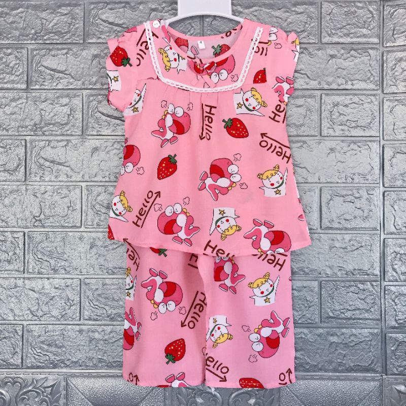 Bộ tole/lanh bé gái tay ngắn quần dài size 6kg đến 30kg ( được chọn màu)