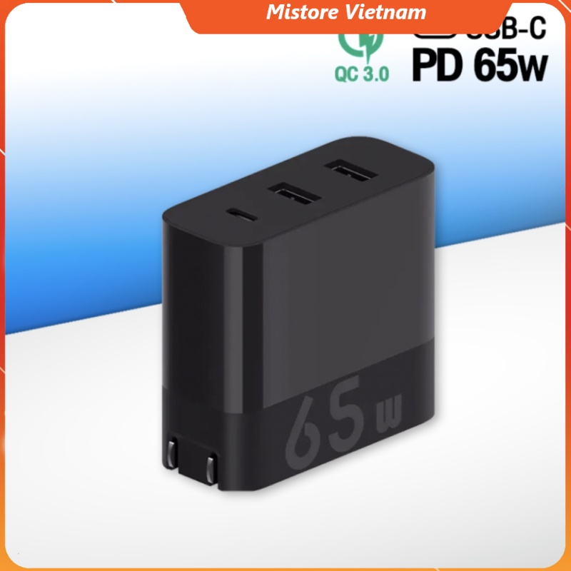 Củ sạc nhanh 65w Xiaomi ZMI HA835 chuẩn PD 3 cổng sạc 2A1C