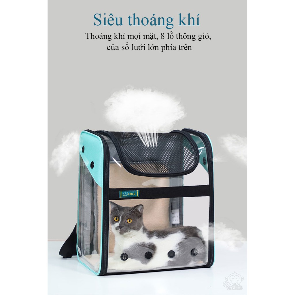 Balo vận chuyển thú cưng trong suốt có thể mở rộng - Home and Garden