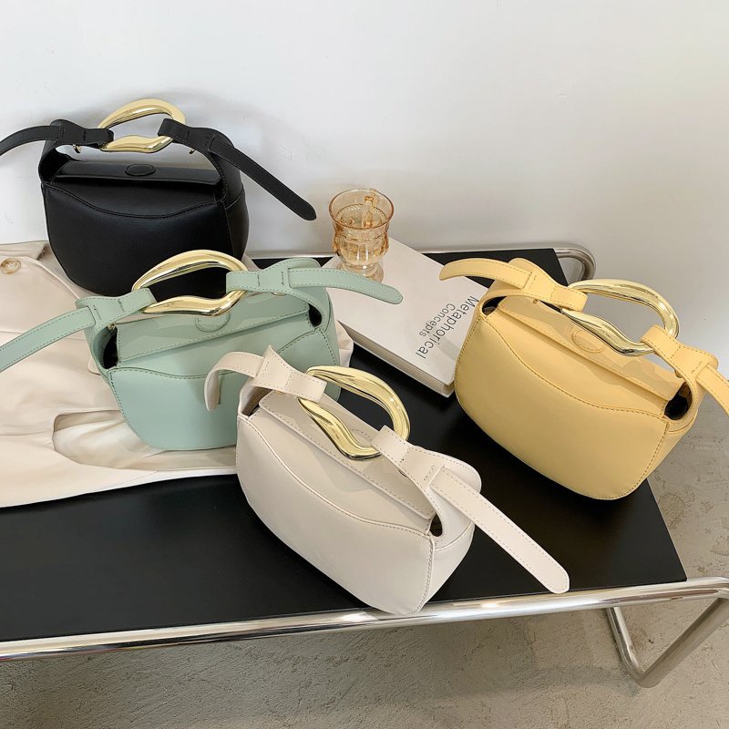 IELGY Túi Đeo Vai Hình Vuông Nhỏ Có Khóa Cài Phối Dây Xích Kiểu Hàn Quốc Cho Nữ