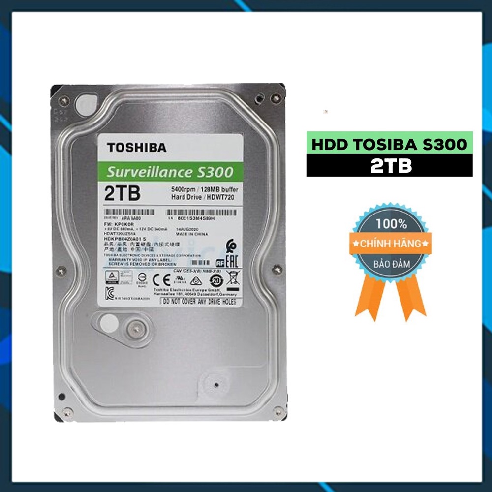 Ổ CỨNG HDD TOSHIBA 2TB 1TB CHÍNH HÃNG 3.5 INCH, CHUYÊN DỤNG LẮP CAMERA, MÁY TÍNH