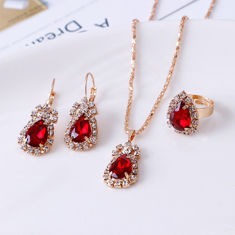 Bộ Trang Sức Mạ Vàng 18k Đính Đá Sang Trọng