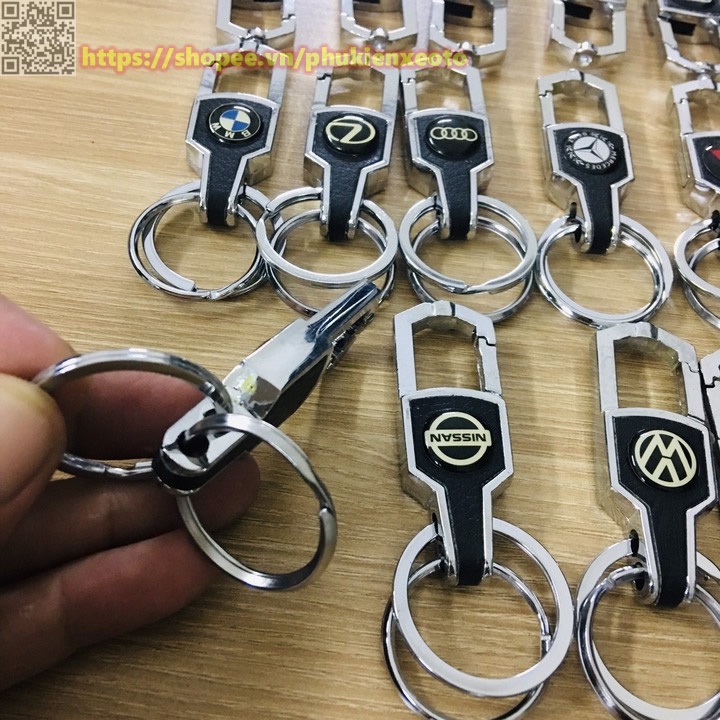 Móc khóa ô tô cao cấp logo hãng xe bằng Thép không gỉ