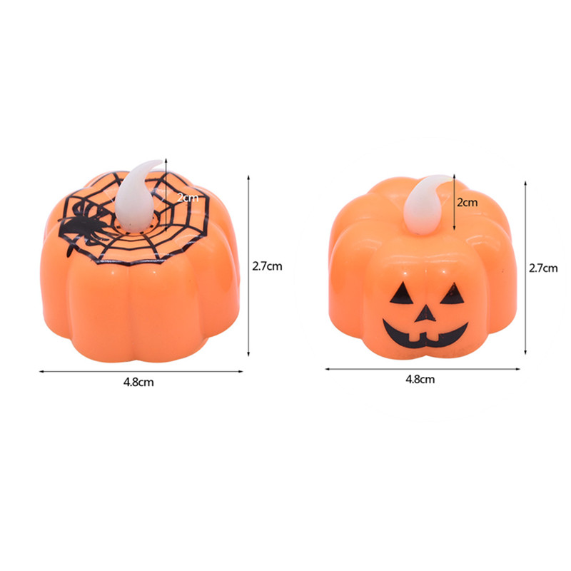 Đèn LED nến không lửa trang trí Halloween hình quả bí ngô