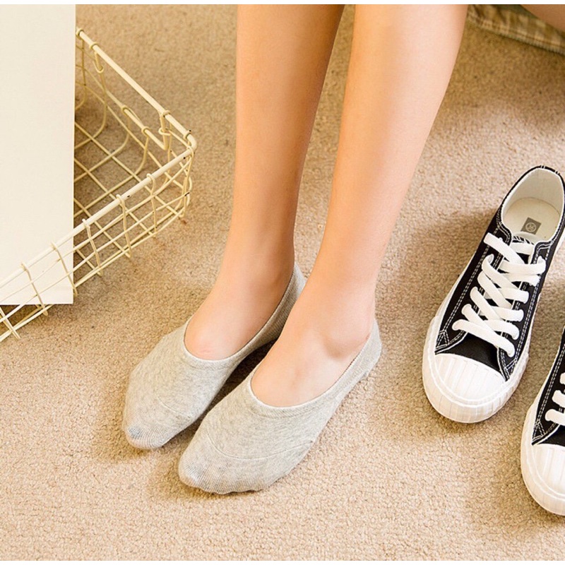 Tất lười nữ vớ hài trơn dưới mắt cá chân có silicon chống tuột gót cotton kháng khuẩn MRSOCKS VL009