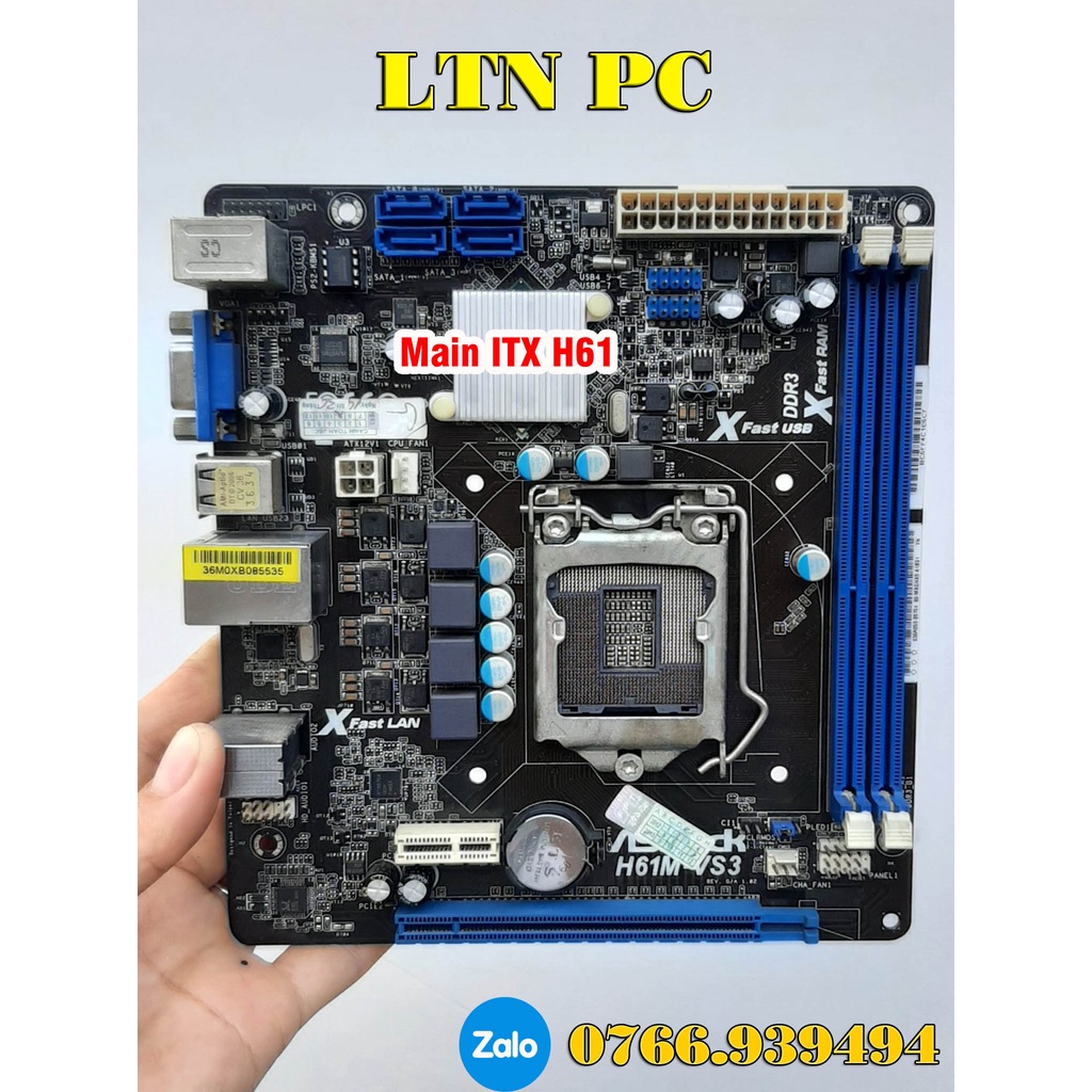 Main Mini ITX H61,H81, H110  Hàng chính hãng có kèm  chắn đầy đủ bảo hàng 1 tháng