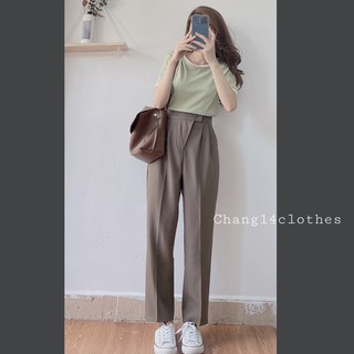 Quần âu tây nữ baggy form vừa cạp chun sau