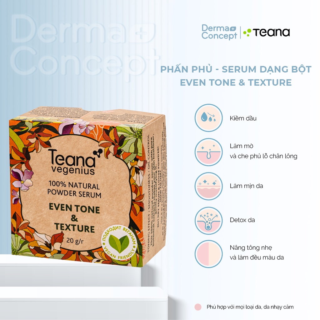 Phấn phủ serum dạng bột Teana Natural Powder Even Tone & Texture - 20g