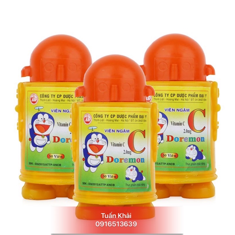 Viên ngậm Vitamin C Doraemon - Hỗ trợ bổ sung vitamin C, tăng sức đề kháng cho cơ thể - Hộp 50 viên