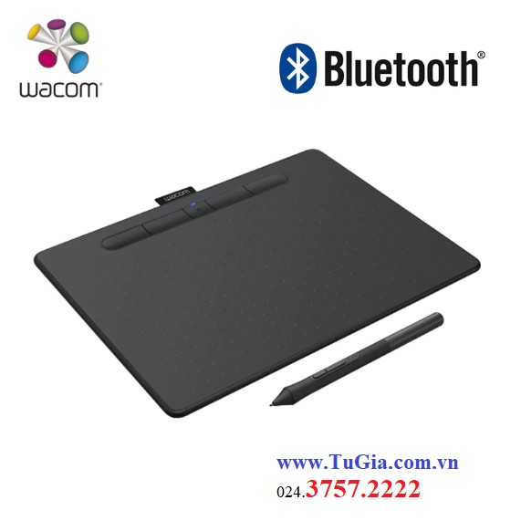 Bảng vẽ cảm ứng Wacom Intuos M with Bluetooth CTL6100WL black (đen) Hàng chính hãng