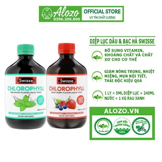 Nước diệp lục Swisse Chlorophyll vị dâu tây, bạc hà 500ml