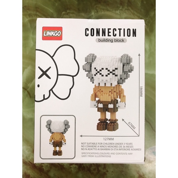 Đồ chơi lắp ráp lego mô hình kaws đủ màu dễ thương tặng kèm búa và dụng cụ tháo lắp