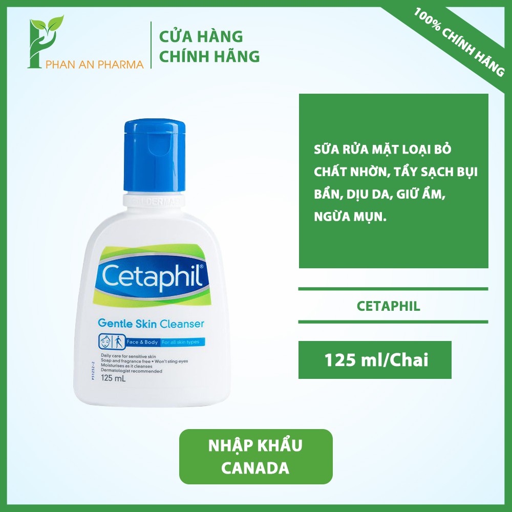 Cetaphil Gentle Skin Cleaner 125ml - Sữa rửa mặt loại bỏ chất nhờn, tẩy sạch bụi bẩn, dịu da, giữ ẩm, ngừa mụn - CN305