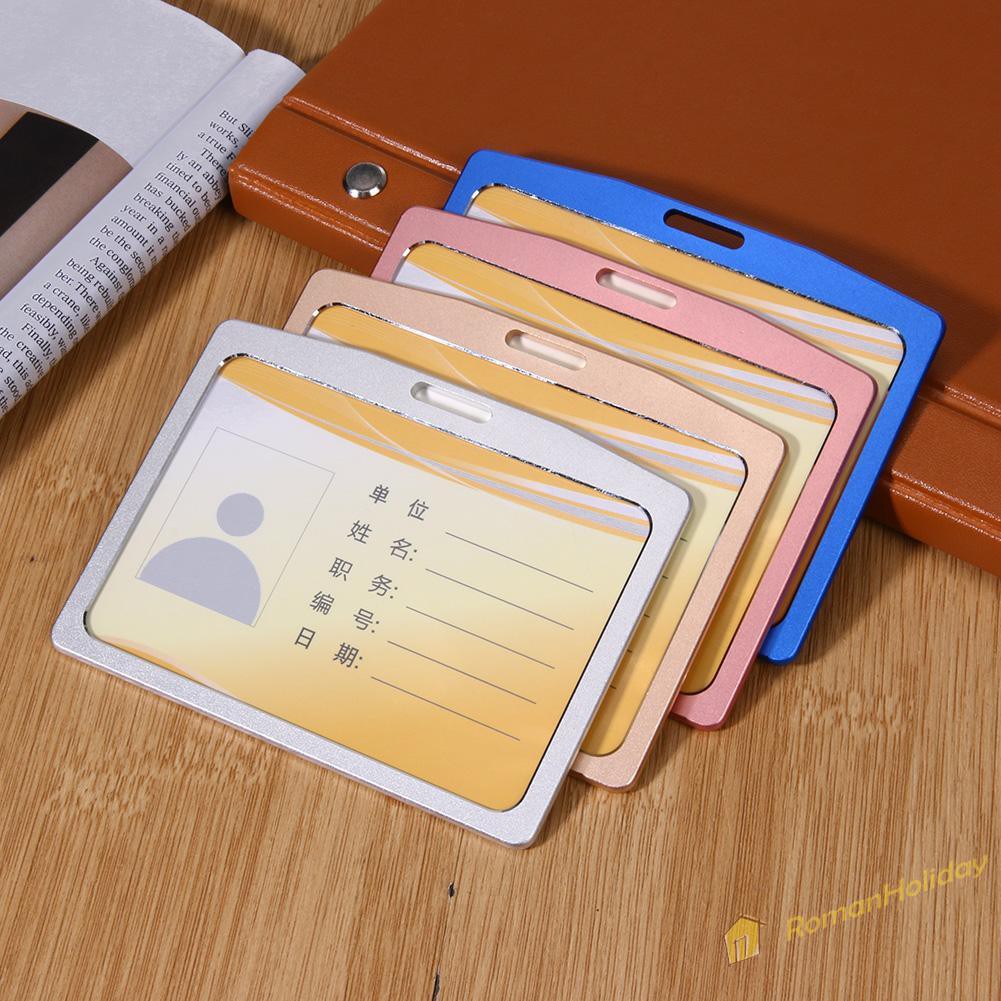 【On Sale】Aluminum Alloy Business Work Card ID Badge Holder Name Tag Card Holders