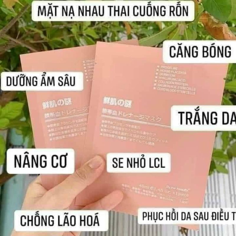 Hộp 50 miếng Mặt nạ nhau thai cuốn rốn nhật bản dưỡng trắng cấp ẩm cho da