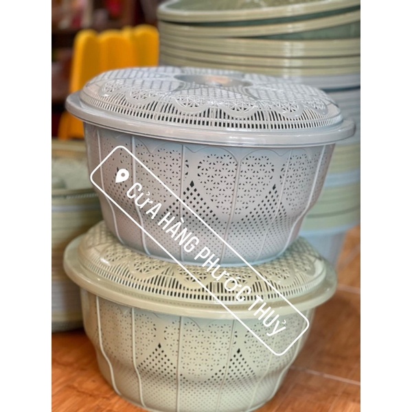 Rổ nhựa có nắp size to 38cm