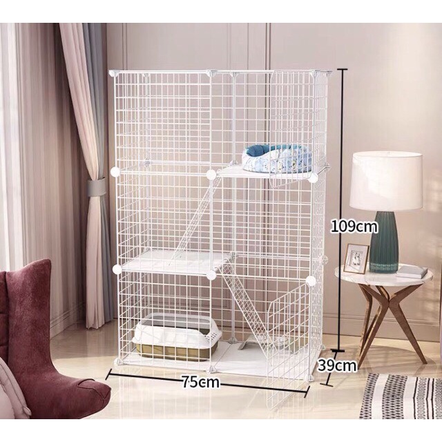 {TẶNG KÈM CẦU THANG} Combo Chuồng Mèo 3 tầng -(kích thước:74x 37x107cm) CÓ MÁI VÀ KHÔNG MÁI