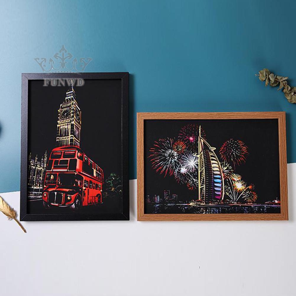 Khung Tranh Cạo Màu Đen Trang Trí Tường