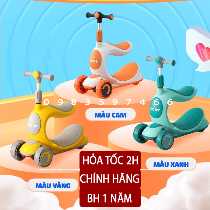 Xe trượt Scooter 3 in 1 cho bé cao cấp - 3 chế độ - Bánh xe phát sáng vĩnh cữu gấp gọn