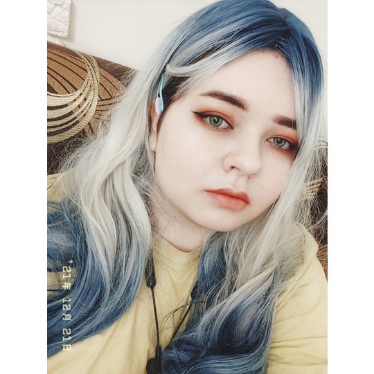 Tóc Giả Dài Uốn Xoăn Nhuộm Màu Ombre Hóa Trang Lolita